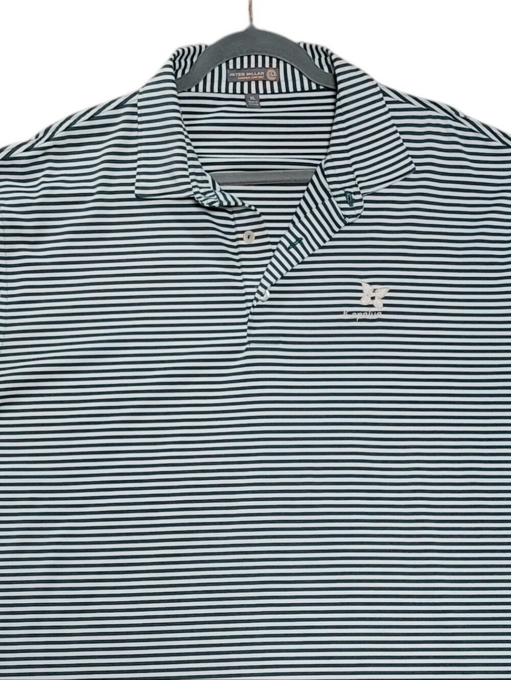 Peter Millar Summer Comfort Green Striped Golf Polo Men's XL "Kapalua"